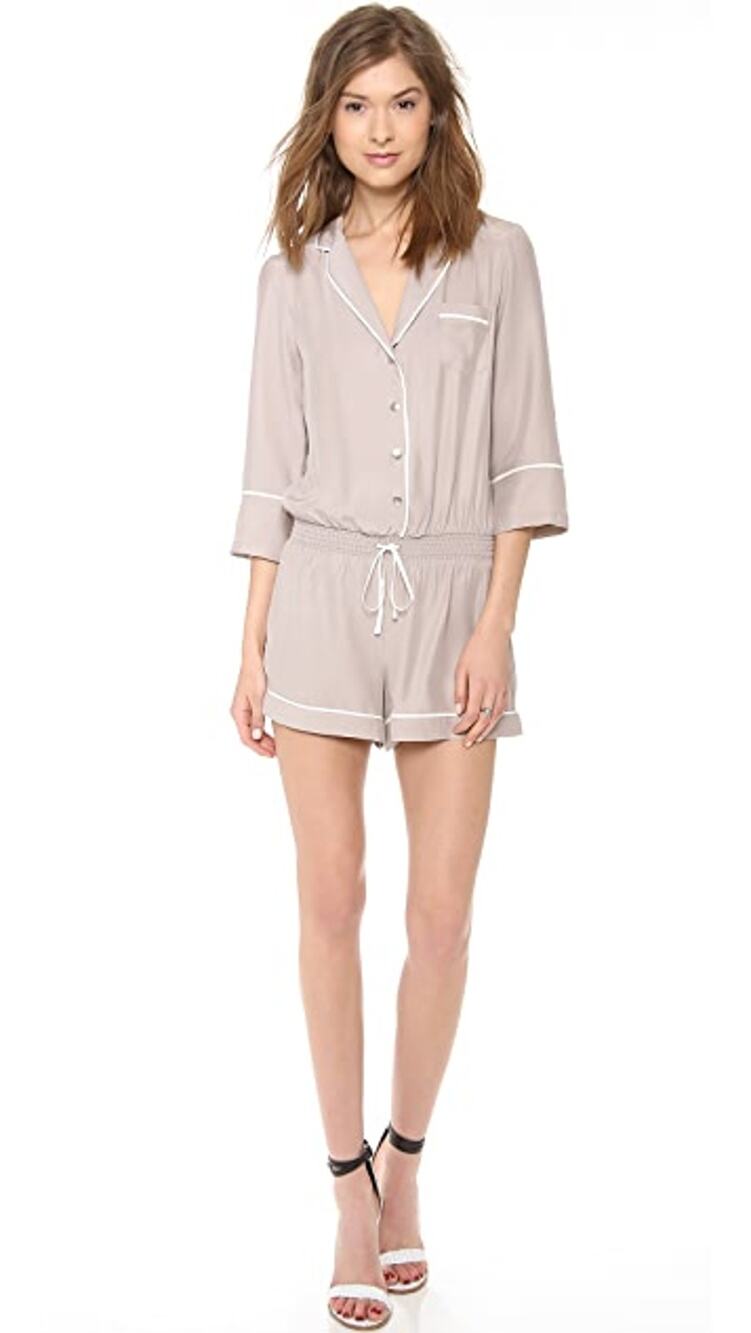 Parker Ally Combo 100% Silk Romper Sterling Size Small?